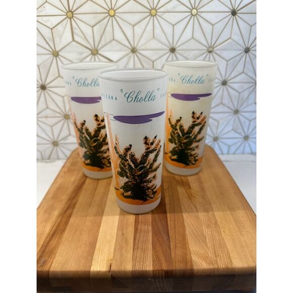 Vintage Blakely Oil & Gas Arizona Frosted Juice Glasses | Collectible | Set of 3 - Picture 1 of 8